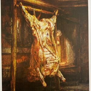 Rembrandt van Rijn, Slaughtered Ox, Painting, Book Page, Print, ~ 250924-WH 651
